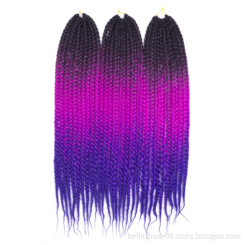 Hot sell 24 inch  wholesale crochet braiding hair synthetic hair extension senegalese twist ombre box braids